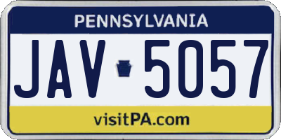 PA license plate JAV5057