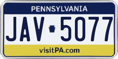 PA license plate JAV5077