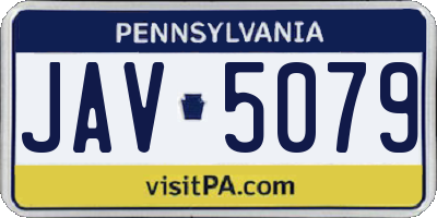 PA license plate JAV5079