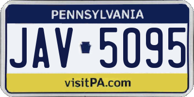 PA license plate JAV5095