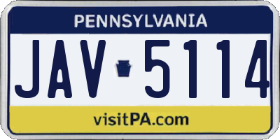 PA license plate JAV5114