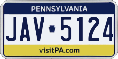 PA license plate JAV5124