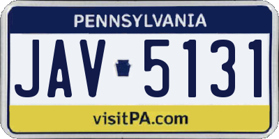 PA license plate JAV5131