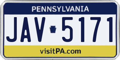 PA license plate JAV5171