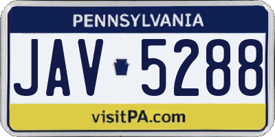 PA license plate JAV5288