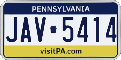 PA license plate JAV5414