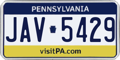 PA license plate JAV5429