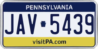 PA license plate JAV5439