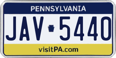 PA license plate JAV5440