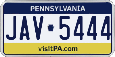 PA license plate JAV5444