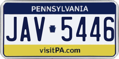 PA license plate JAV5446