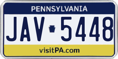 PA license plate JAV5448