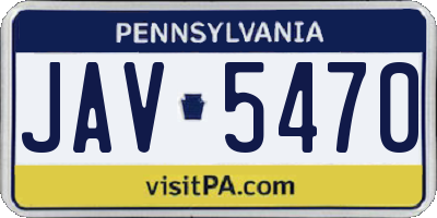 PA license plate JAV5470