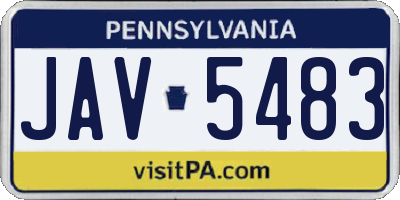 PA license plate JAV5483