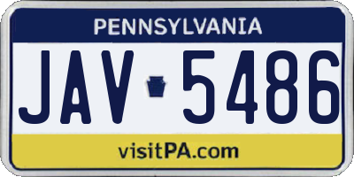 PA license plate JAV5486