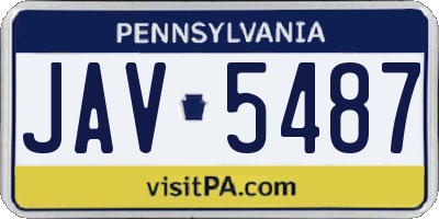 PA license plate JAV5487