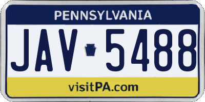 PA license plate JAV5488