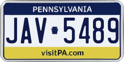 PA license plate JAV5489