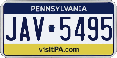 PA license plate JAV5495