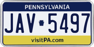 PA license plate JAV5497