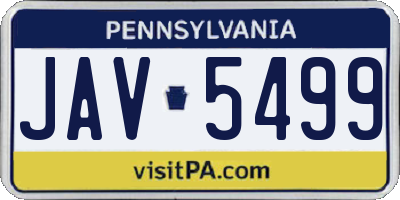 PA license plate JAV5499