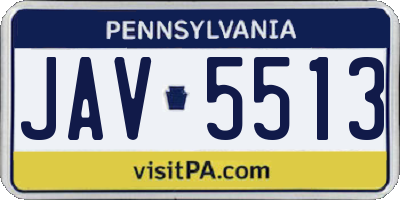 PA license plate JAV5513