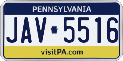 PA license plate JAV5516