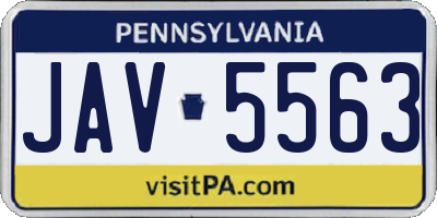 PA license plate JAV5563