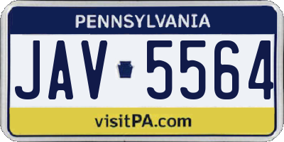 PA license plate JAV5564