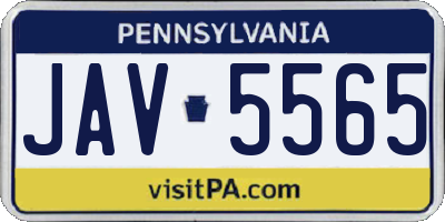 PA license plate JAV5565