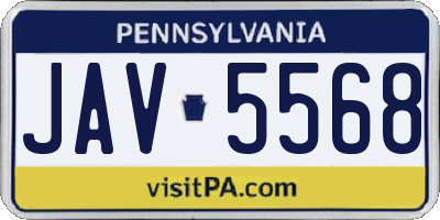 PA license plate JAV5568