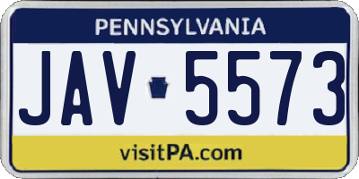 PA license plate JAV5573