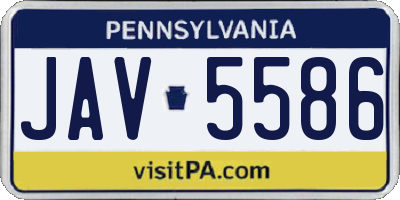 PA license plate JAV5586