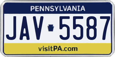 PA license plate JAV5587