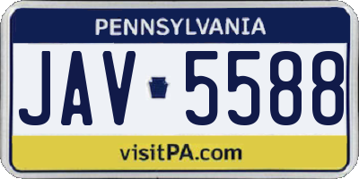 PA license plate JAV5588