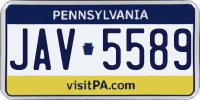 PA license plate JAV5589