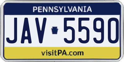 PA license plate JAV5590