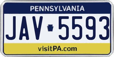 PA license plate JAV5593