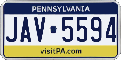 PA license plate JAV5594