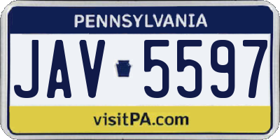 PA license plate JAV5597