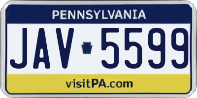 PA license plate JAV5599