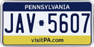 PA license plate JAV5607