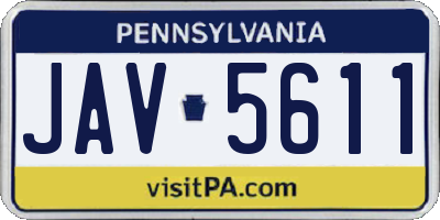 PA license plate JAV5611