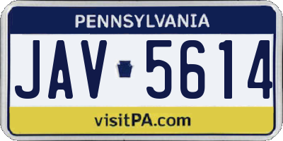 PA license plate JAV5614