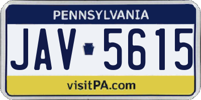 PA license plate JAV5615