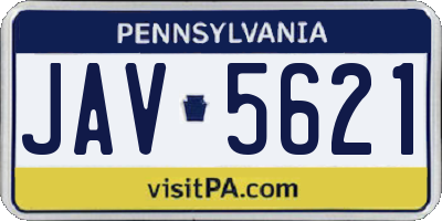 PA license plate JAV5621