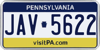 PA license plate JAV5622