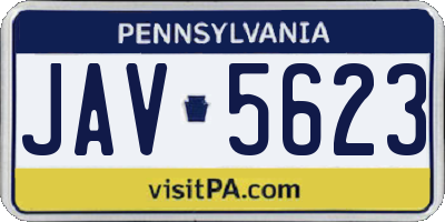 PA license plate JAV5623