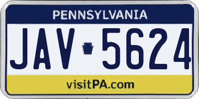 PA license plate JAV5624