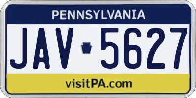 PA license plate JAV5627